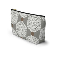 Lace Hexagon Accessory Pouch w T-bottom in Gray
